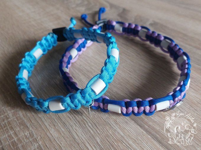 CHIENS _ COLLIER ANTI TIQUE & PUCE / CORDAGE EPAIS _ Sur mesure