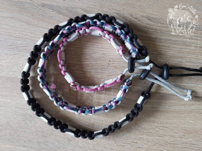 CHIENS _ COLLIER ANTI TIQUE & PUCE / CORDAGE EPAIS _ Sur mesure