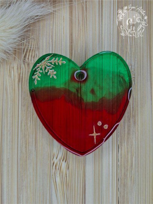 MEDAILLE ou PORTE-CLEFS "COEUR DE NOEL_V2"