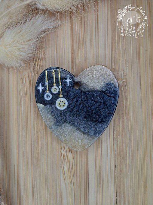 MEDAILLE ou PORTE-CLEFS "COEUR DE NOEL_V4"