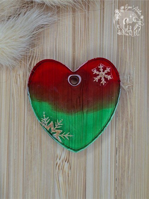 MEDAILLE ou PORTE-CLEFS "COEUR DE NOEL_V1"