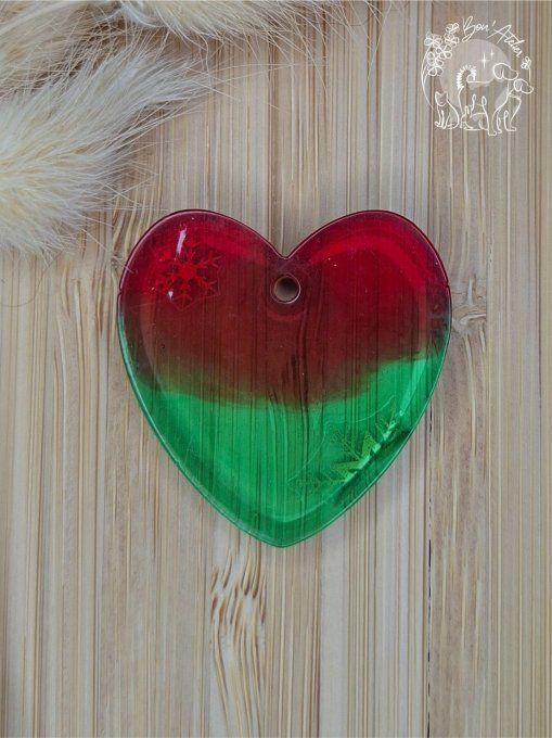 MEDAILLE ou PORTE-CLEFS "COEUR DE NOEL_V1" 