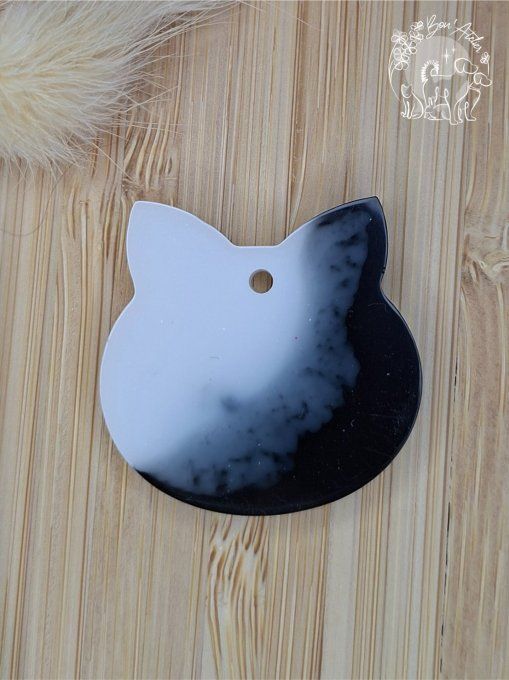 MEDAILLE ou PORTE-CLEFS "CHAT YIN YANG"