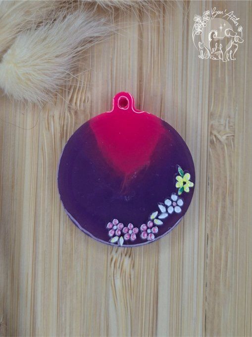 MEDAILLE ou PORTE-CLEFS "CERCLE FLEURI"