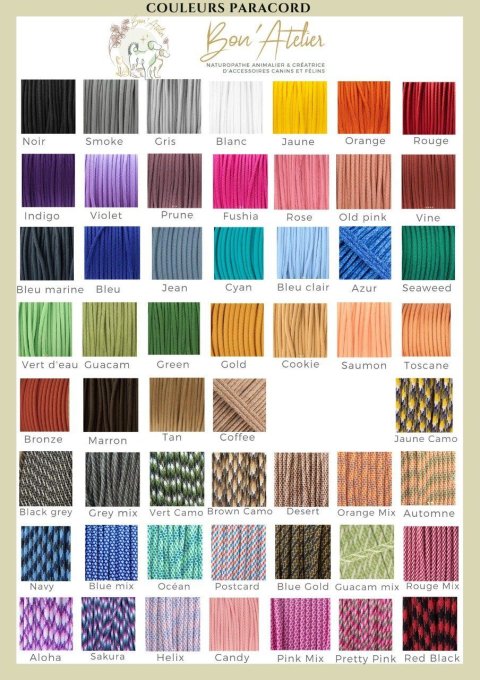 CHIENS _ COLLIER ANTI TIQUE & PUCE / CORDAGE ROND + PRENOM _ Sur mesure