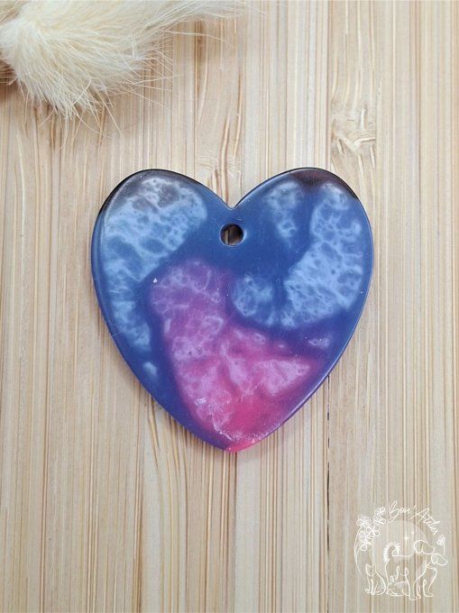 MEDAILLE ou PORTE-CLEFS "COEUR CELESTE"