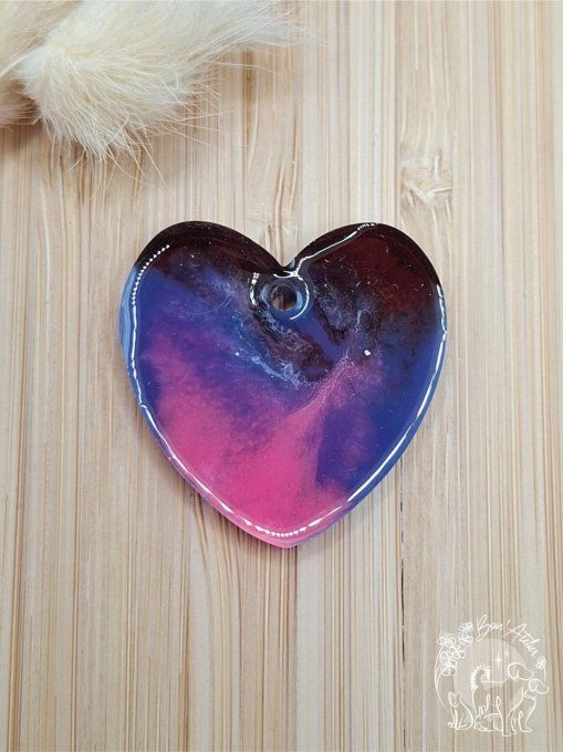 MEDAILLE ou PORTE-CLEFS "COEUR CELESTE"