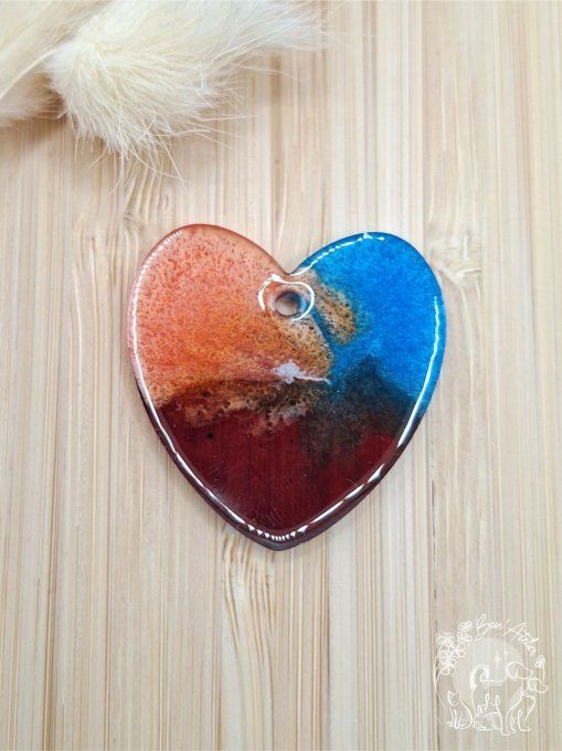 MEDAILLE ou PORTE-CLEFS "COEUR TRICOLORE"