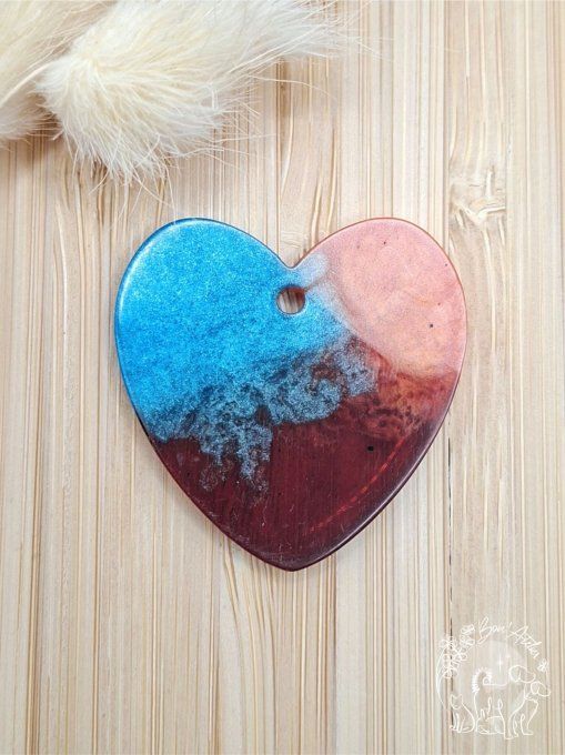 MEDAILLE ou PORTE-CLEFS "COEUR TRICOLORE"