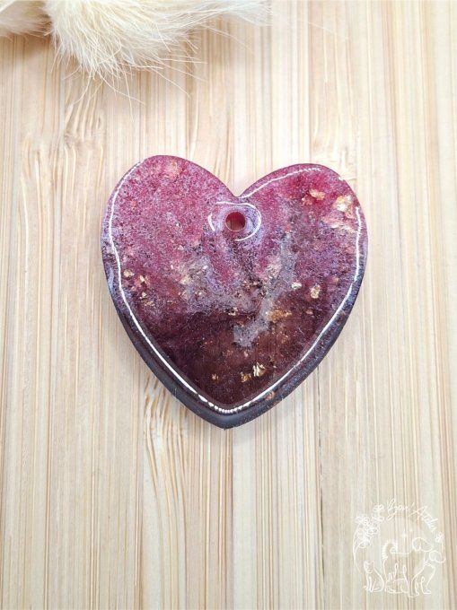 MEDAILLE ou PORTE-CLEFS "COEUR DE FRAMBOISE"