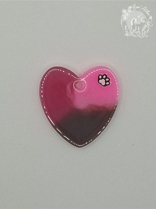MEDAILLE ou PORTE-CLEFS "COEUR EN PATTE"