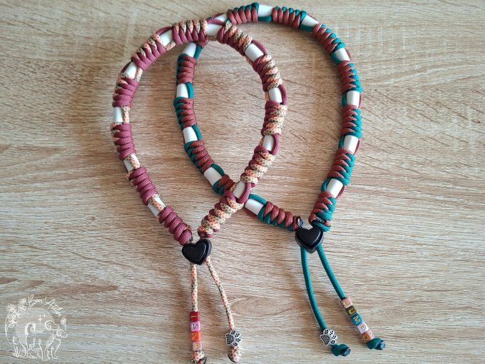 CHIENS _ COLLIER ANTI TIQUE & PUCE / CORDAGE ROND + PRENOM _ Sur mesure