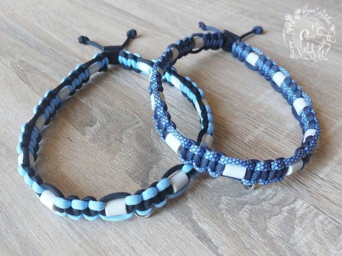CHIENS _ COLLIER ANTI TIQUE & PUCE / CORDAGE EPAIS _ Sur mesure