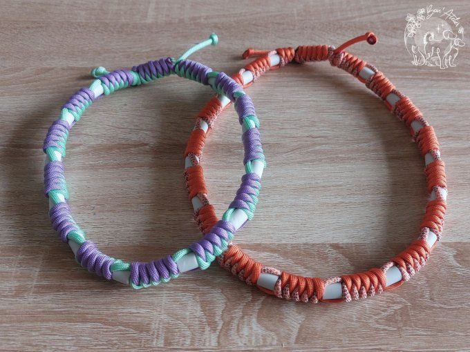 CHIENS _ COLLIER ANTI TIQUE & PUCE / CORDAGE ROND _ Sur mesure