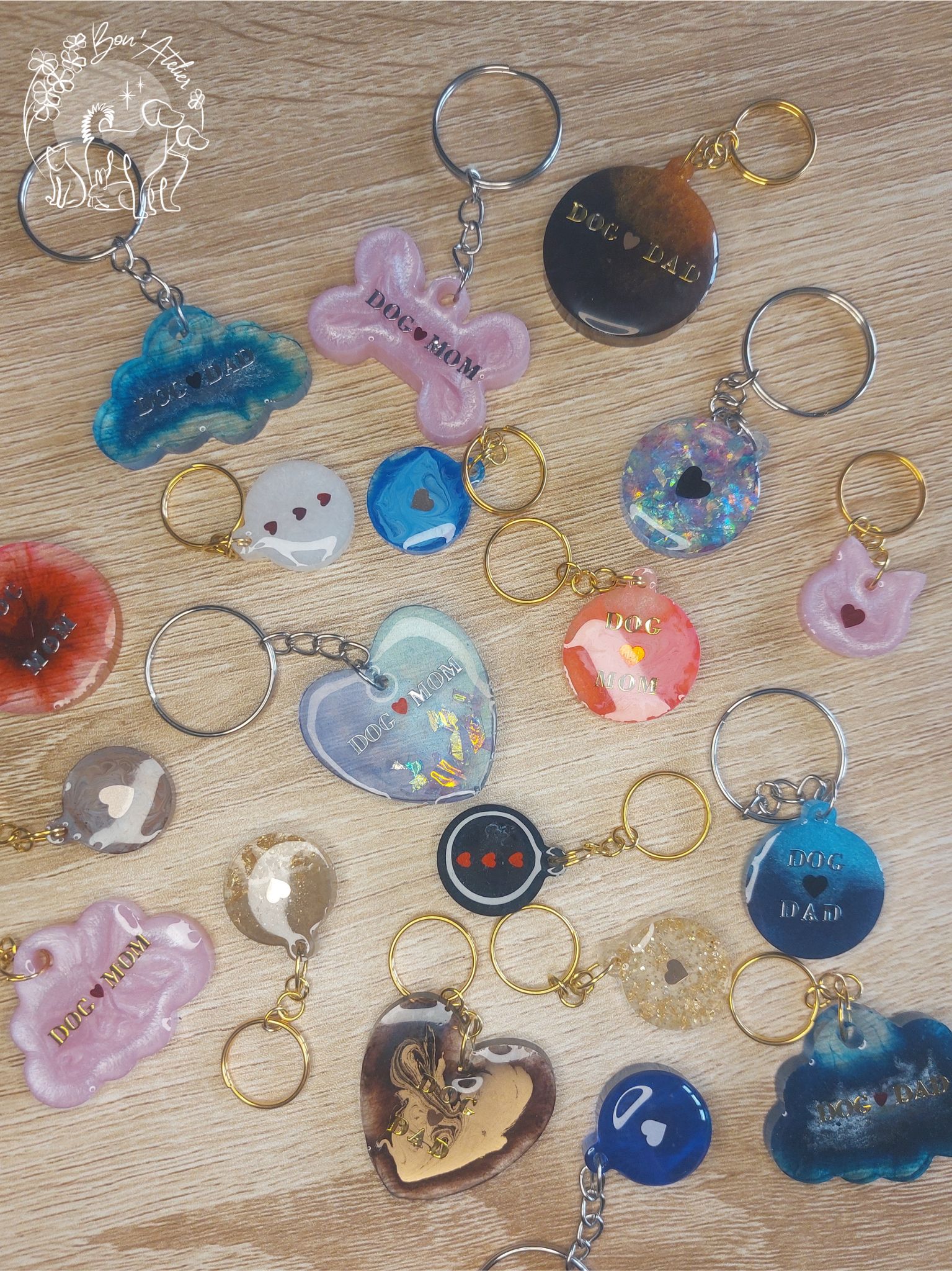porte-clefs en résine époxy